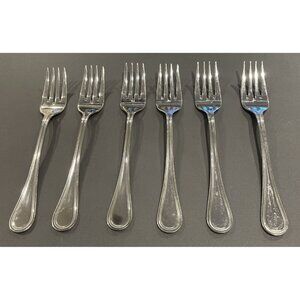 Wallace WAS159 Glossy Outline 18/10 Stainless Flatware Salad Forks Fork Set Of 6
